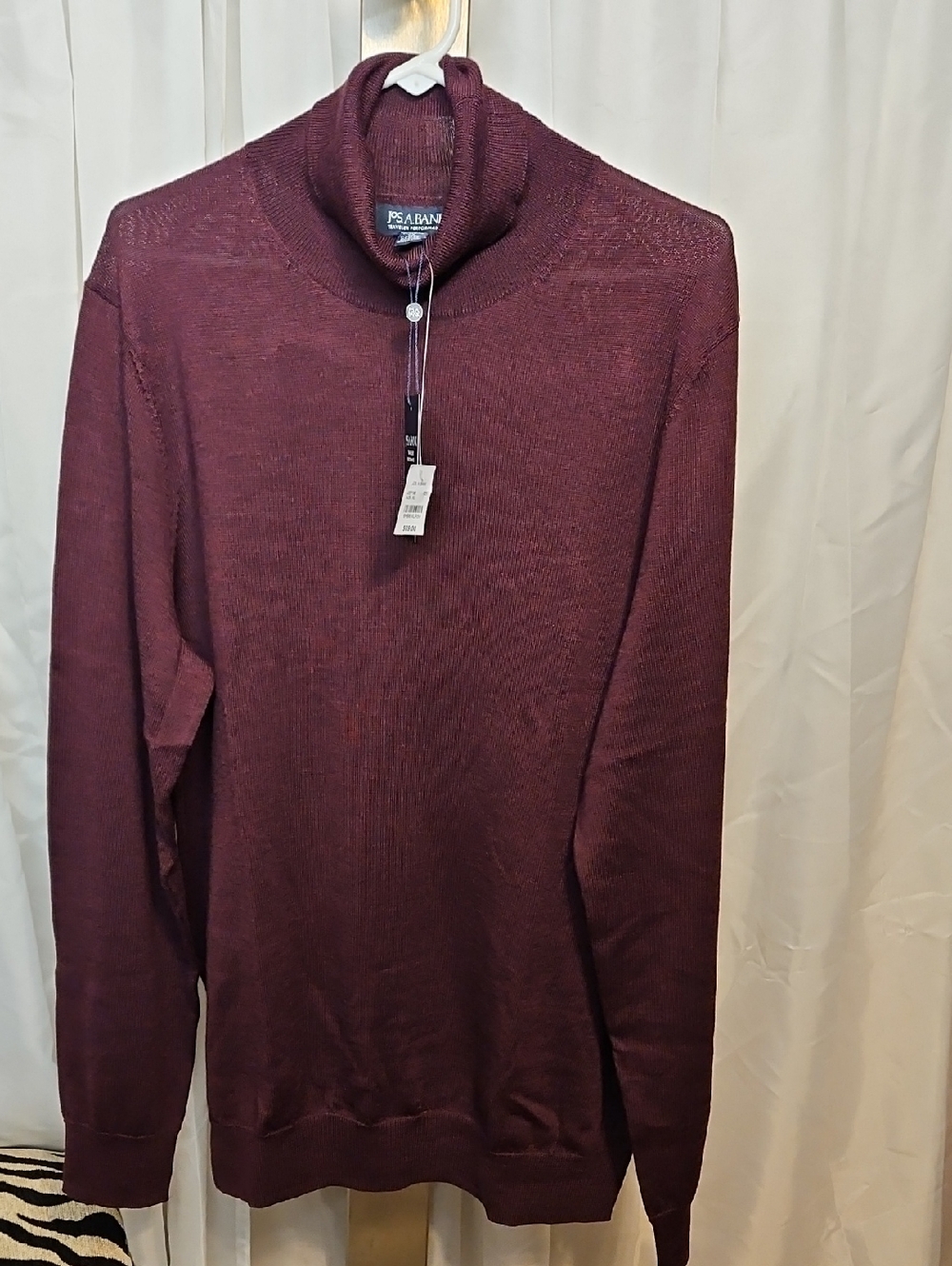 Jos. A. Bank Men's Maroon Merino Blend Turtleneck Sweater Xl